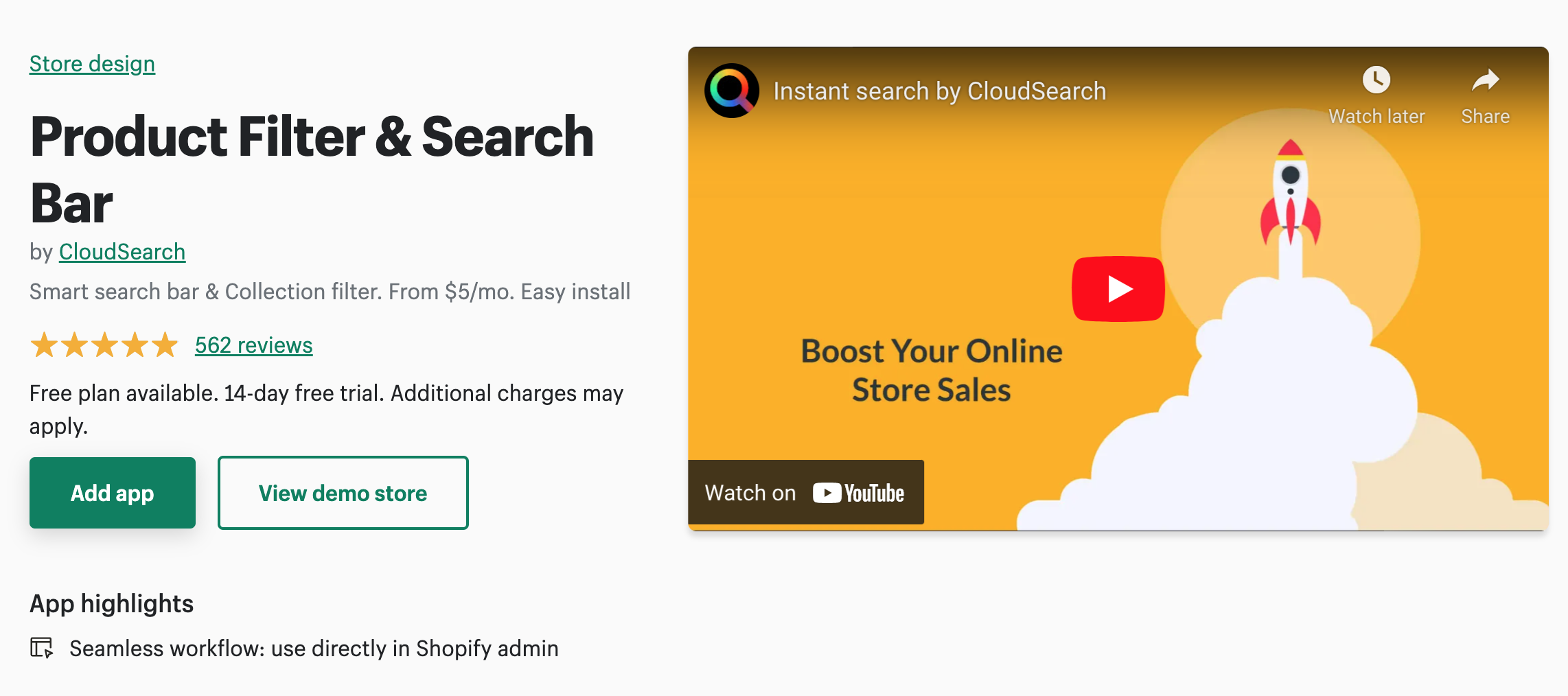 Product Filter & Search Bar by CloudSearch