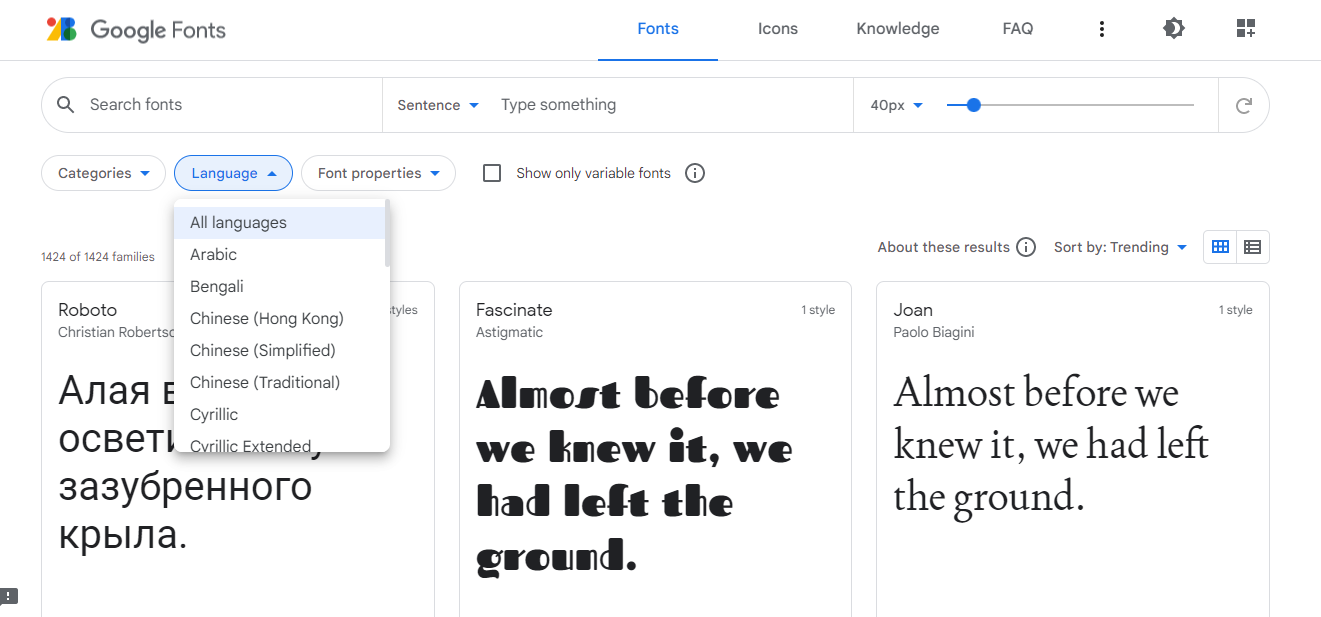 google fonts