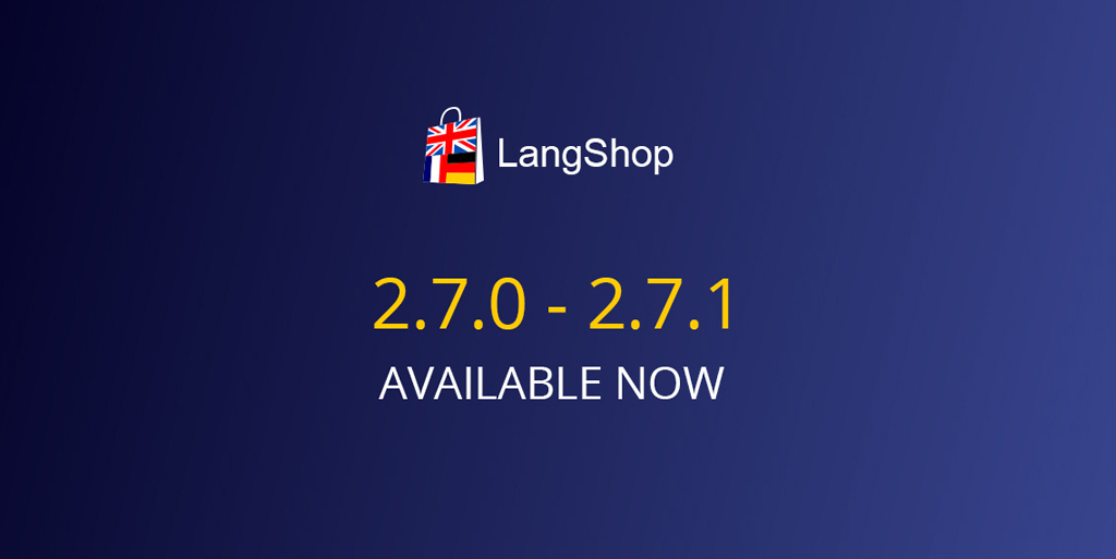 LangShop Update: v.2.7.0 – v.2.7.1