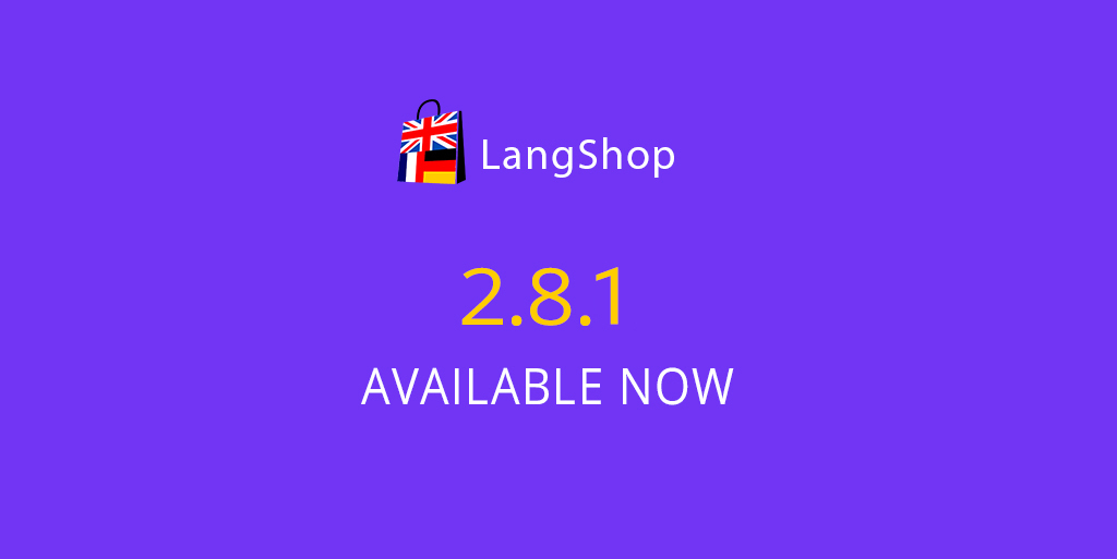 LangShop Update: v.2.8.1 LangShop Update: v.2.8.1