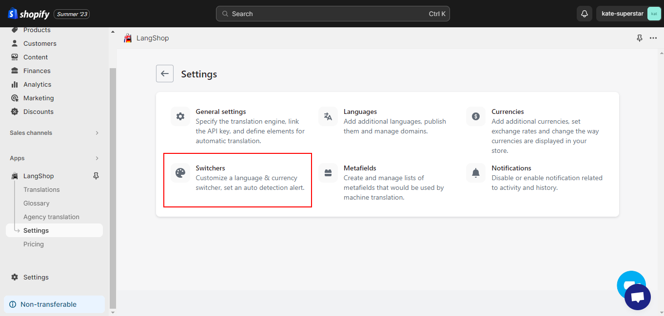 switchers settings langshop