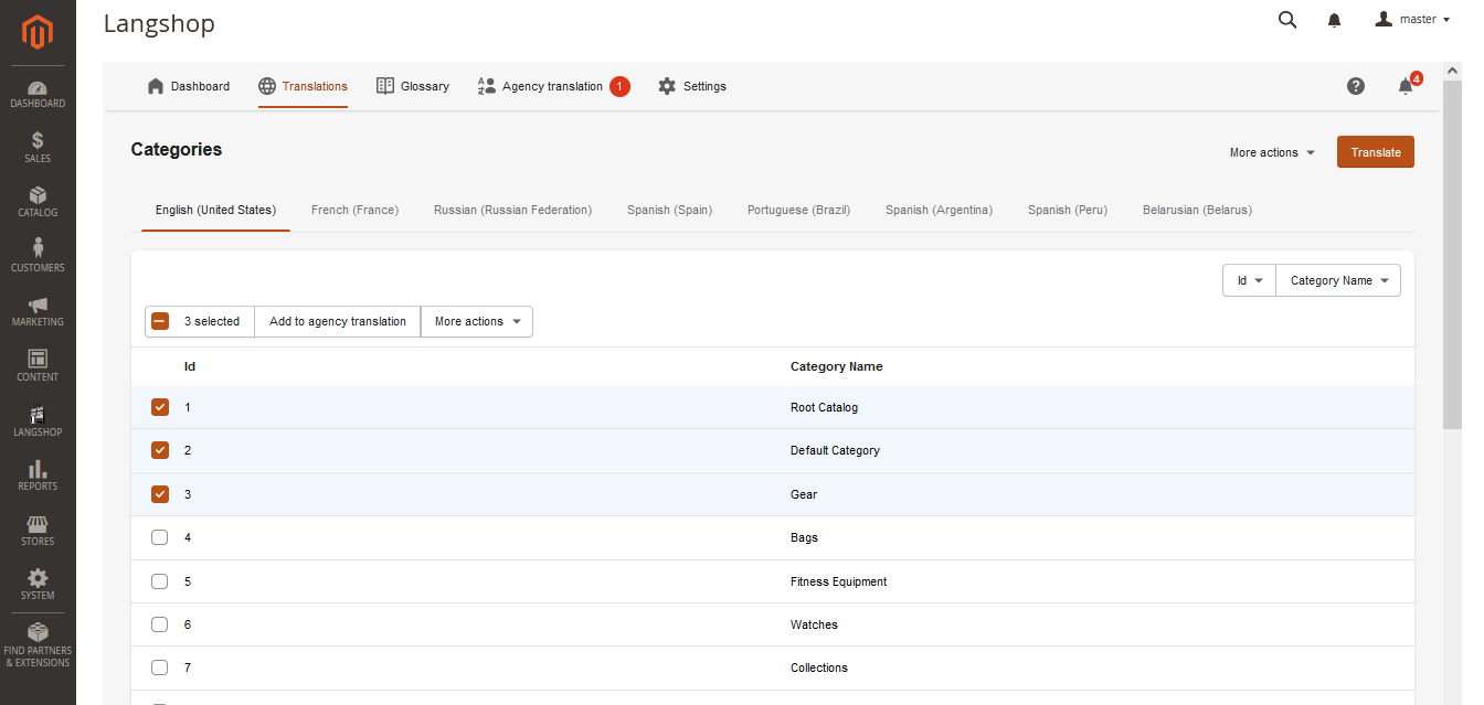 translate magento categories
