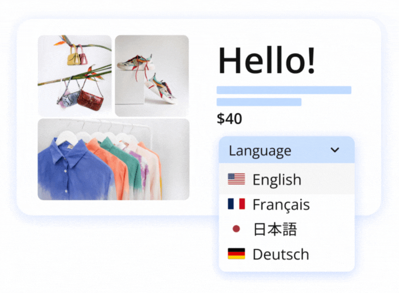 An example of how a translation appears on the page.