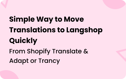 Simple Way to Move Translations to Langshop Quickly.